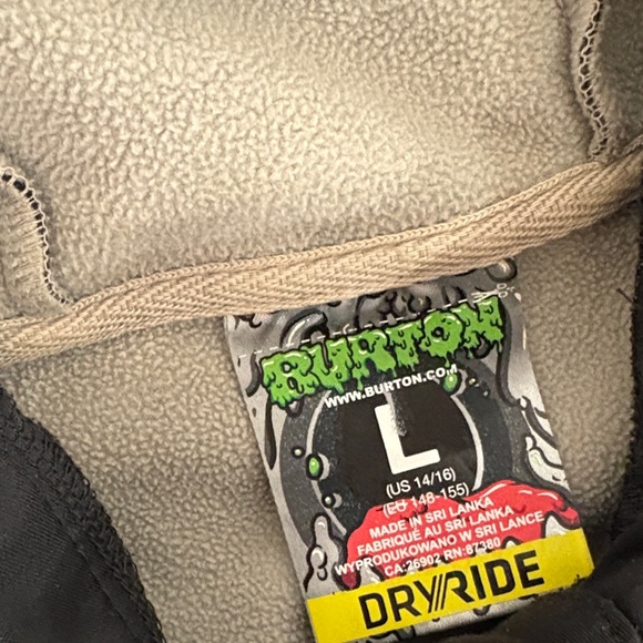 Burton Youth Large Black Zip Hoodie Blue Logo Snowboard Skate - Picture 3 of 6